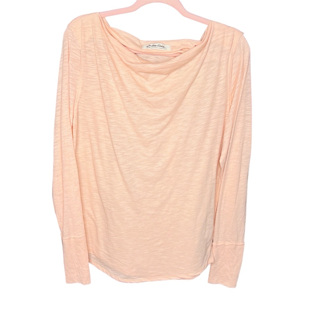 We The Free NWOT Free People  Kimmi Peach cowl neck cotton Blouse
